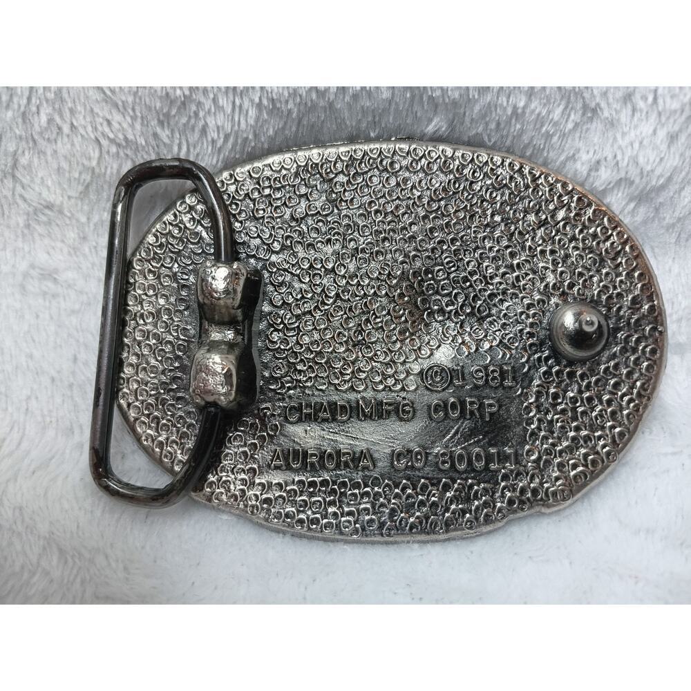 Vintage 1981 Colorado Belt Buckle CHADMFG Corp Aurora Western Cowboy Accessory - Picture 2 of 3